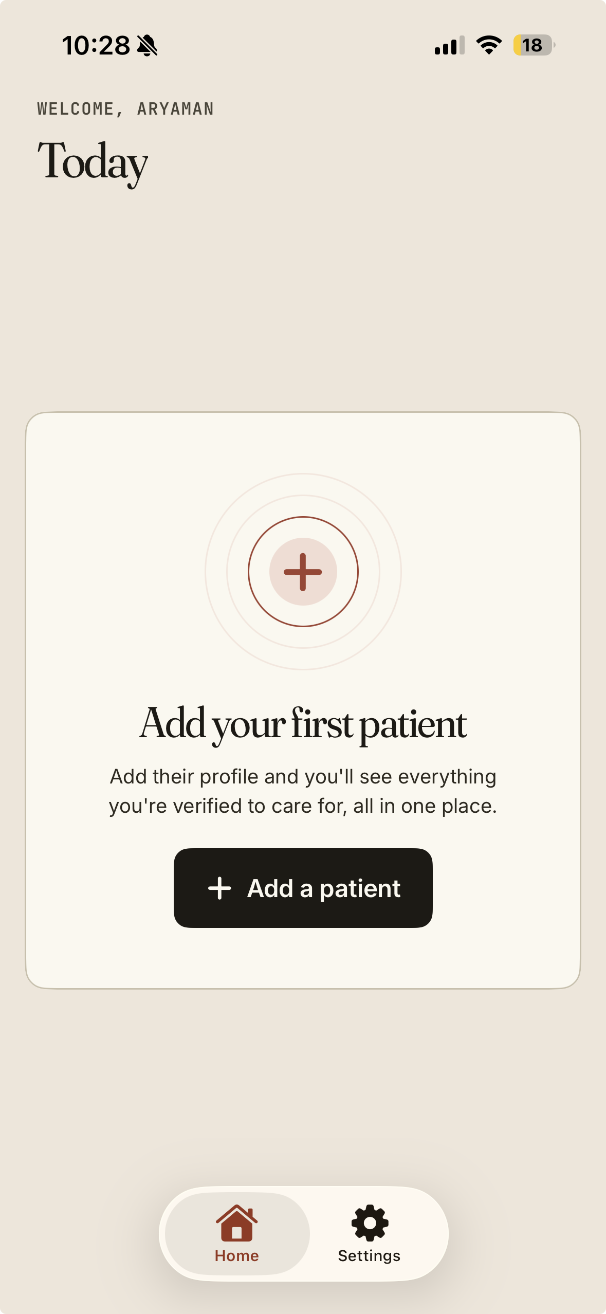 Add your first patient